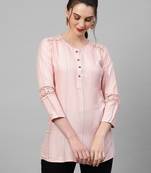 Indo Era Womens Peach Texture Kurti