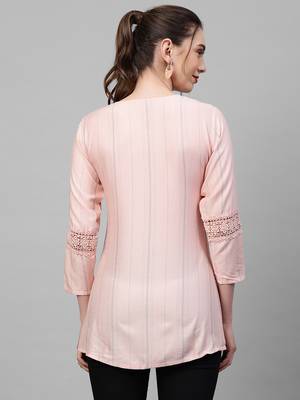 Indo Era Womens Peach Texture Kurti 2