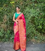 PINK Banarasi Zari PUSPA Letest Saree