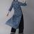Indo Era Blue Printed Straight Kurtas