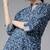 Indo Era Blue Printed Straight Kurtas
