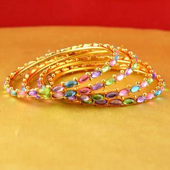 gold moti stone cz polki kundun meenakari pearl bangle kara size-2.4,2.6 1