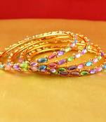 gold moti stone cz polki kundun meenakari pearl bangle kara size-2.4,2.6