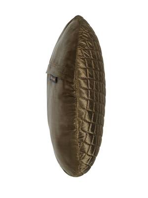 Mezposh Rasta Coffee Brown Quilted Satin Round Cushion Cover (12) 6