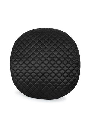 Mezposh Rasta Black Quilted Satin Round Cushion Cover (14) 2