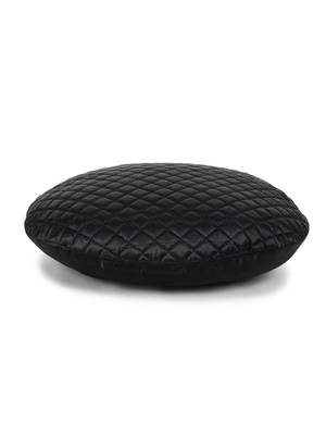 Mezposh Rasta Black Quilted Satin Round Cushion Cover (14) 4