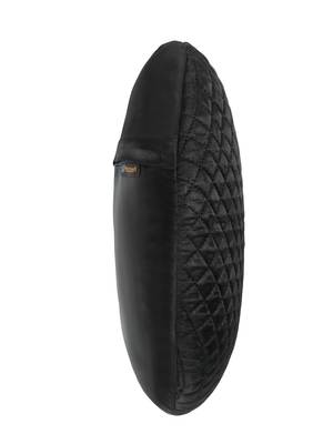 Mezposh Rasta Black Quilted Satin Round Cushion Cover (14) 6