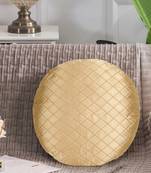 Mezposh Rasta Cream Quilted Satin Round Cushion Cover (14)