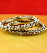 gold moti stone cz polki kundun meenakari pearl bangle kara size-2.6