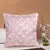 Mezposh Dazzle Baby Pink Geometric Embellished Satin Cushion Cover (14x14)