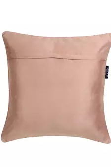 Mezposh Dazzle Dusky Pink & Dull Gold Chevron Embellished Suede Cushion Cover (16x16)