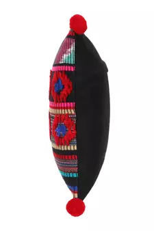 Mezposh Tribal Red & Multi Striped Acrylic Jacquard Cushion Covers  Set of 2