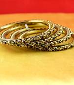 gold moti stone cz polki kundun meenakari pearl bangle kara size-2.6,2.8