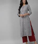 Indo Era Grey Woven Kurta