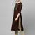 Indo Era Yoke Design Polyester Brown & Maroon Straight Pack of 2 Kurtas