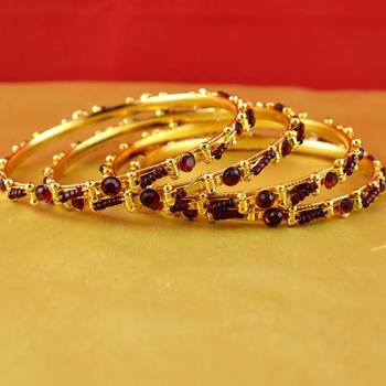 Gold Moti Stone Cz Polki Kundun Meenakari Pearl Bangle Kara 1