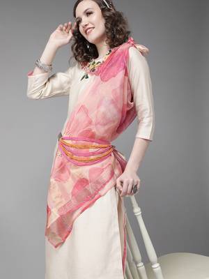 Indo Era Embroidered Straight Palazzo Kameez Dupatta Set 1