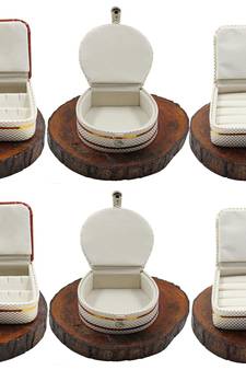 Atorakushon   Jewellery Storage Box Travel Ring Earrings Mini Bangle Wardrobe Organizer Vanity Box For Women Set Of 6