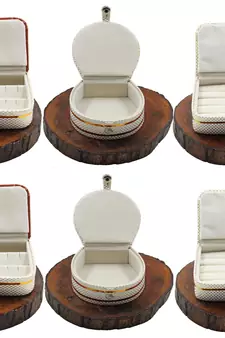 Atorakushon   Jewellery Storage Box Travel Ring Earrings Mini Bangle Wardrobe Organizer Vanity Box For Women Set Of 6