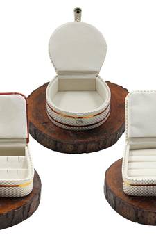 Atorakushon   Jewellery Storage Box Travel Ring Earrings Mini Bangle Wardrobe Organizer Vanity Box For Women Set Of 3