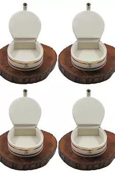 Atorakushon   Jewellery Storage Box Travel Bangle Box Necklace Wardrobe Organizer Vanity Box For Women Pack Of 4