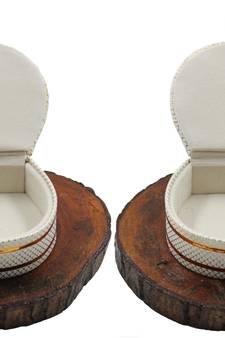 Atorakushon   Jewellery Storage Box Travel Bangle Box Necklace Wardrobe Organizer Vanity Box For Women Pack Of 2
