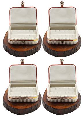 Atorakushon   Jewellery Storage Box Travel Ring Earrings Necklace Wardrobe Organizer Vanity Box For Women Pack Of 4 1