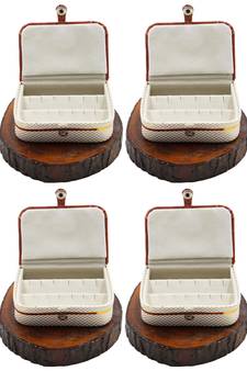 Atorakushon   Jewellery Storage Box Travel Ring Earrings Necklace Wardrobe Organizer Vanity Box For Women Pack Of 4