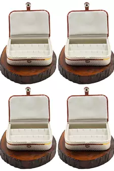Atorakushon   Jewellery Storage Box Travel Ring Earrings Necklace Wardrobe Organizer Vanity Box For Women Pack Of 4