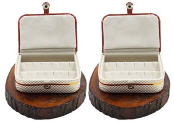 Atorakushon   Jewellery Storage Box Travel Ring Earrings Necklace Wardrobe Organizer Vanity Box For Women Pack Of 2 1