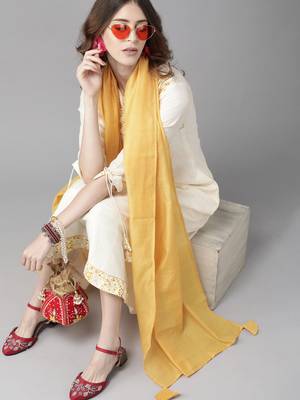 Indo Era Off White Floral Printed A-line Kurta Palazzo With Dupatta Set 1