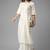 Indo Era Off White Solid Straight Kurta With Schiffli Trouser Set