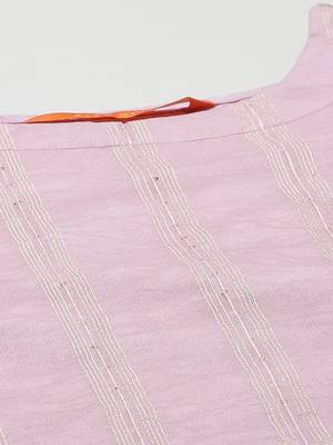 Indo Era Purple Solid Straight Kurta With Trouser And Dupatta Set 5