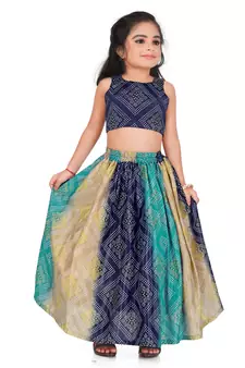 Kids Blue Georgette Lehenga Choli For Girls 