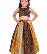 Kids Brown georgette Lehenga Choli For Girls