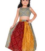 Kids Cream  Georgette Lehenga Choli For Girls 