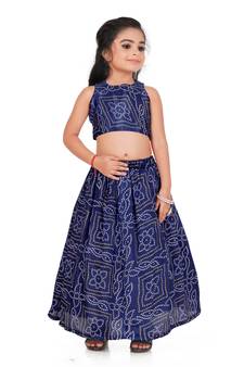 Kids Navy Blue Lehenga Choli  