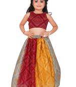 Kids Georgette Red Lehenga Choli For Girls  