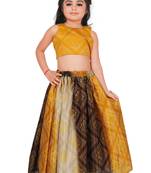 Kids Yellow Georgette Lehenga Choli For Girls 