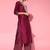 Indo Era Wine Embroidered Strraight Kurta Palazzo With Dupatta Set