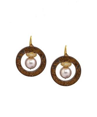 Stunning Brown And Gold Drop Earrings 2