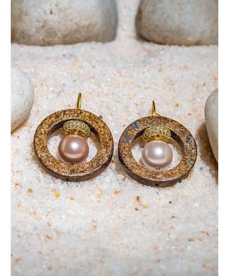 Stunning Brown And Gold Drop Earrings 4