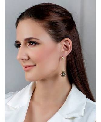 Lush Brown And Gold Drop Earrings 1