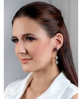Lush Grey And Gold Drop Earrings 1