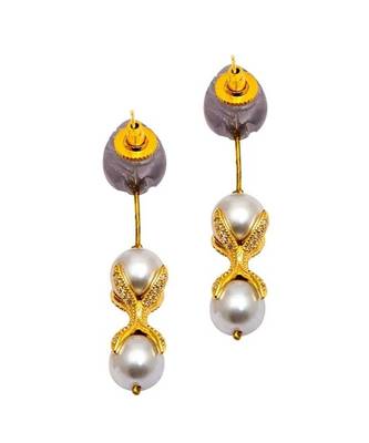 Lush Grey And Gold Drop Earrings 3