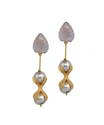 Lush Grey And Gold Drop Earrings 4