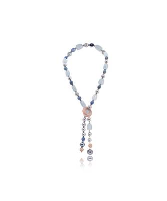 Charming Blue Grey And Rose Pink Necklace 2
