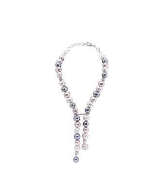 Elegant Grey, Silver And Off-White Necklace 2
