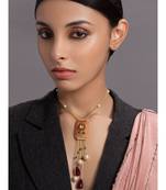 Beautful Gold And Orange Necklace