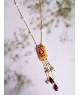 Beautful Gold And Orange Necklace 2